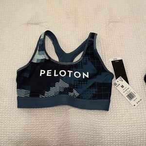 Peloton Navy and Black Patterned Sports Bra